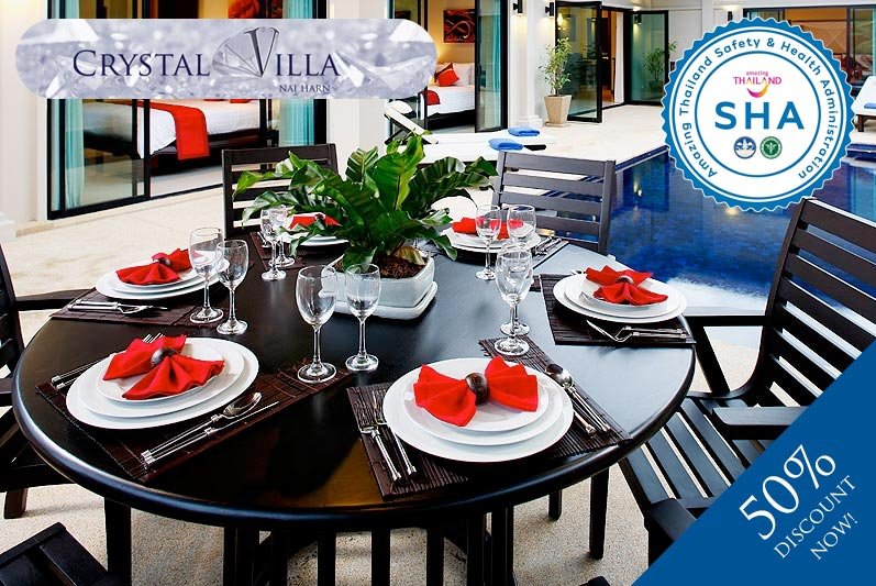 								 crystal villa SHA approved luxury accommodation nai harn phuket								 				